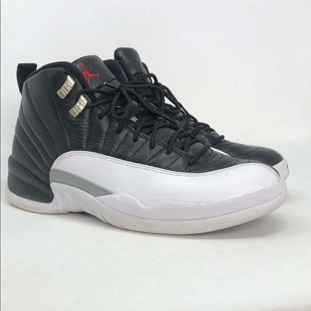 Air Jordan 12 Retro Playoffs CT8013-006 Black Varsity Red Sneakers - Size 10